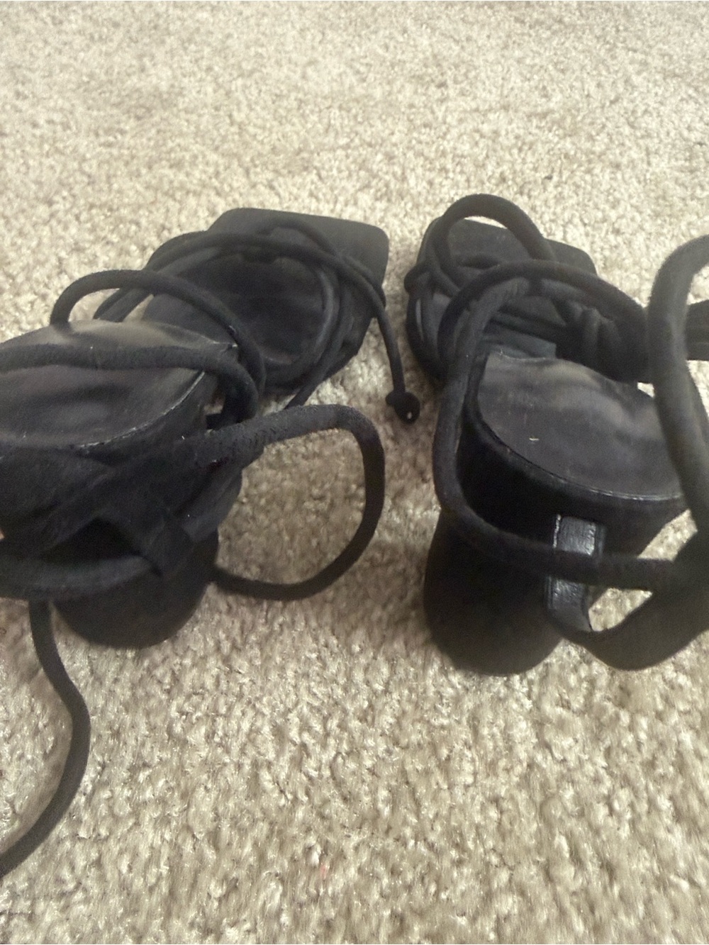 Target Black Lace-Up Block Heel Sandals
